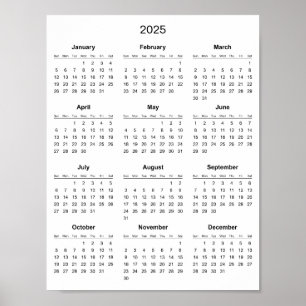 Poster Calendário 2025 Simples Mas Elegante   