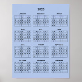 Poster Calendário 2025 Simples Mas Elegante | 