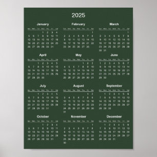 Poster Calendário 2025 Simples Mas Elegante   