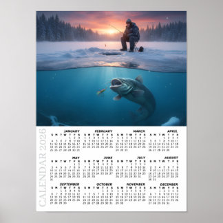 Poster Calendário 2026, Bagre, Pesca no Gelo / Peixe