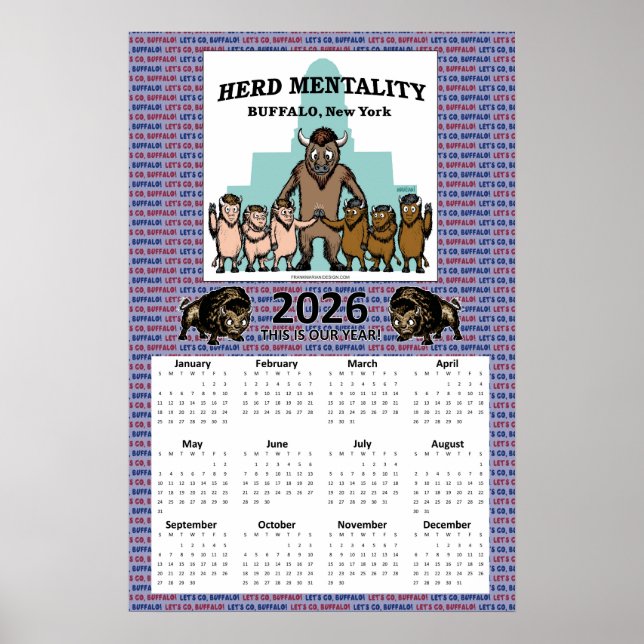 Poster Calendário 2026 da Mentalidade de Manada (18 x 27) (Frente)