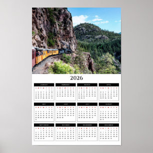 Poster Calendário 2026 do Trem da Montanha de Durango Col