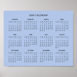 Poster Calendário 2026 Simples e Elegante | 
