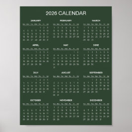Poster Calendário 2026 Simples e Elegante | 