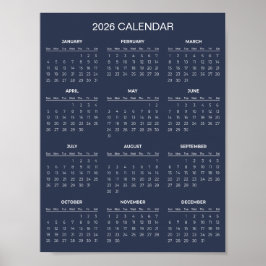 Poster Calendário 2026 Simples e Elegante | 