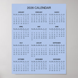 Poster Calendário 2026 Simples e Elegante | 