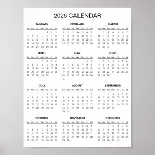 Poster Calendário 2026 Simples Mas Elegante   