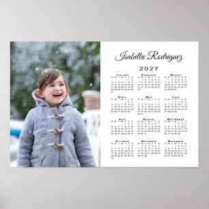 Poster Calendário 2027 com Foto e Nome Personalizados
