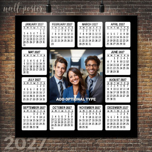 Poster Calendário 2027 com Foto Moderno Minimalista