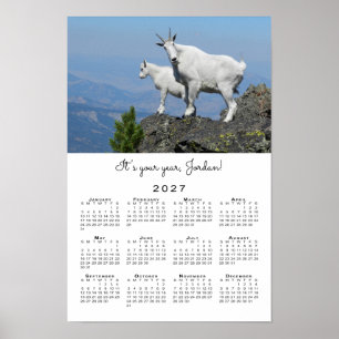 Poster Calendário 2027 do Modelo de Foto de Cabra Inspira