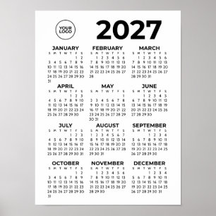 Poster Calendário 2027 Moderno Empresarial Corporativo co