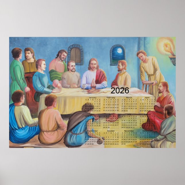 Poster Calendário A Última Ceia 2026 (Frente)