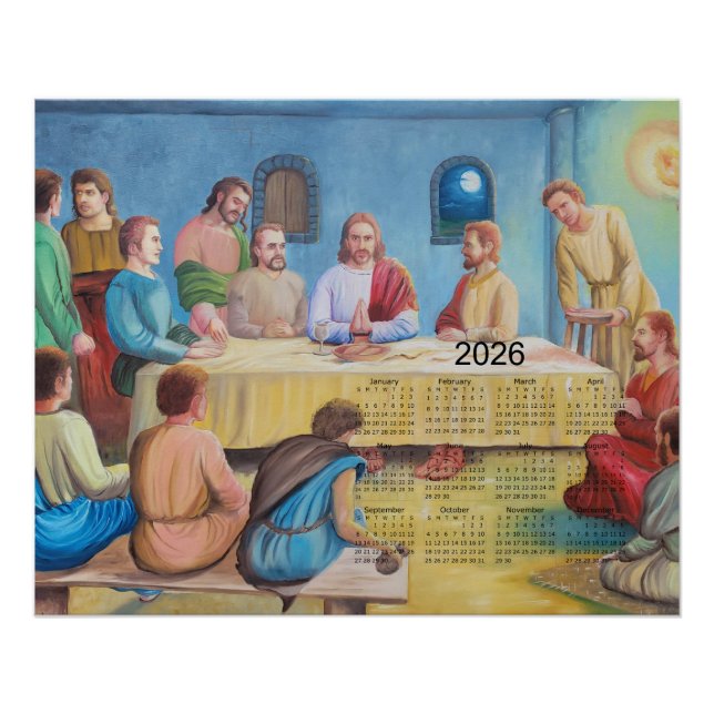 Pôster Calendário A Última Ceia 2026 (Frente)
