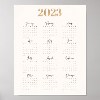 Poster Calendário Affiche 2023