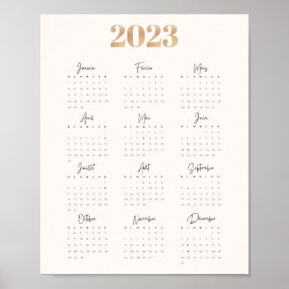 Poster Calendário Affiche 2023
