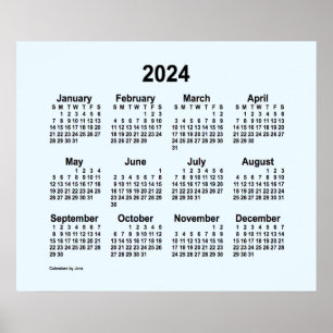 Poster Calendário Alice Blue 2024 por Janz Print