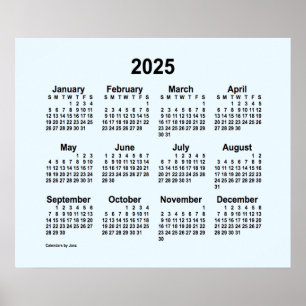 Poster Calendário Alice Blue 2025 por Janz Print