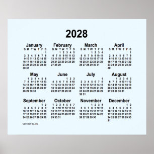 Poster Calendário Alice Blue 2028 por Janz Print