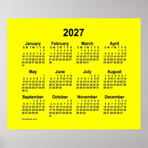 Poster Calendário Amarelo 2027 da Janz Print