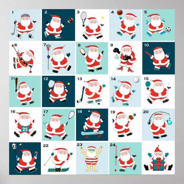 Poster Calendário Antecipado de Contagem de Natal (Frente)