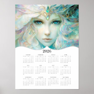 Poster Calendário Anual Completo de Senhora Fantasia de 2