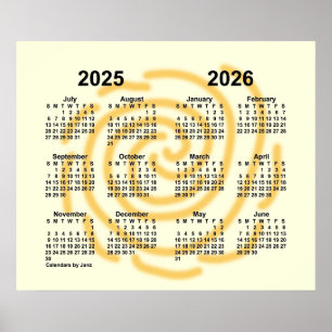 Poster Calendário Anual da Escola Sunny Days 2025-2026 po