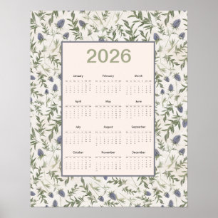 Poster Calendário Anual de 2026 Thistle