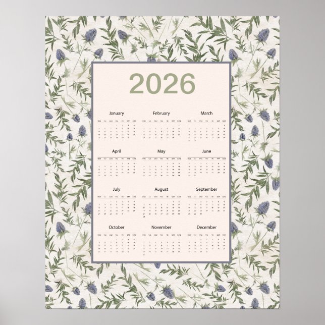 Poster Calendário Anual de 2026 Thistle (Frente)