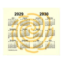Calendário Anual de Dias Ensolarados 2029-2030 da 