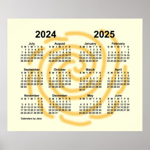 Poster Calendário Anual Escolar Dias Ensolarados 2024-202