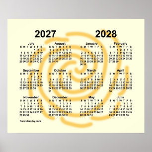 Poster Calendário Anual Escolar Dias Ensolarados 2027-202