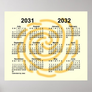 Poster Calendário Anual Escolar Dias Ensolarados 2031-203