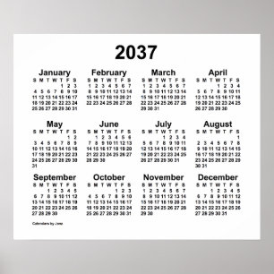 Poster Calendário Branco 2037 por Janz Print