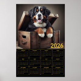 Poster Calendário Cão de Montanha Bernês 2026