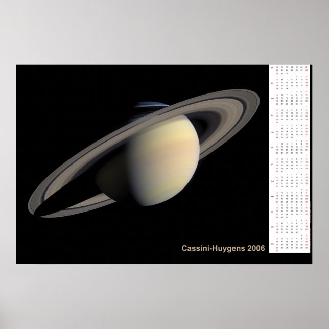 Poster Calendário Cassini-Huygens 2006 (Frente)