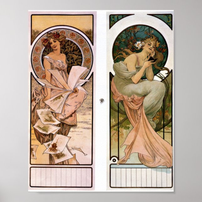 Poster Calendário Champagne - Alphonse Mucha (Frente)