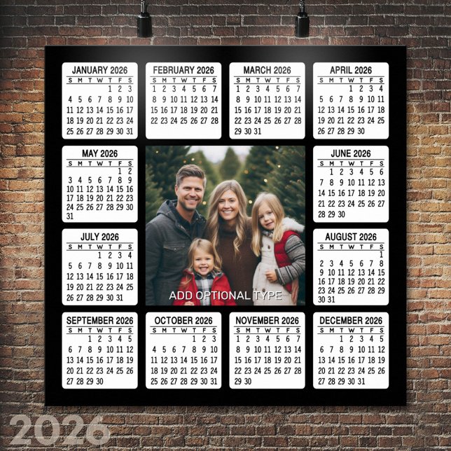 Poster Calendário com Ano de Cheio de Fotografias Ver Mod (2026 Calendar Poster)