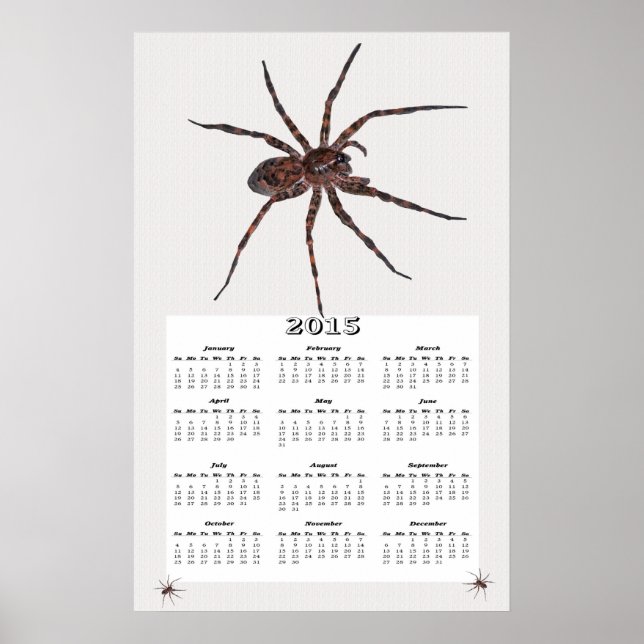 Pôster Calendário da Aranha Lobo de 2015 (Frente)