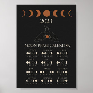 Poster Calendário da Fase da Lua 2023 Wall Art