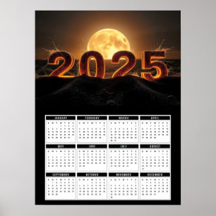 Poster Calendário da Lua Completa 2025