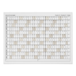 Pôster Calendário da Organização do Office do Planejador 