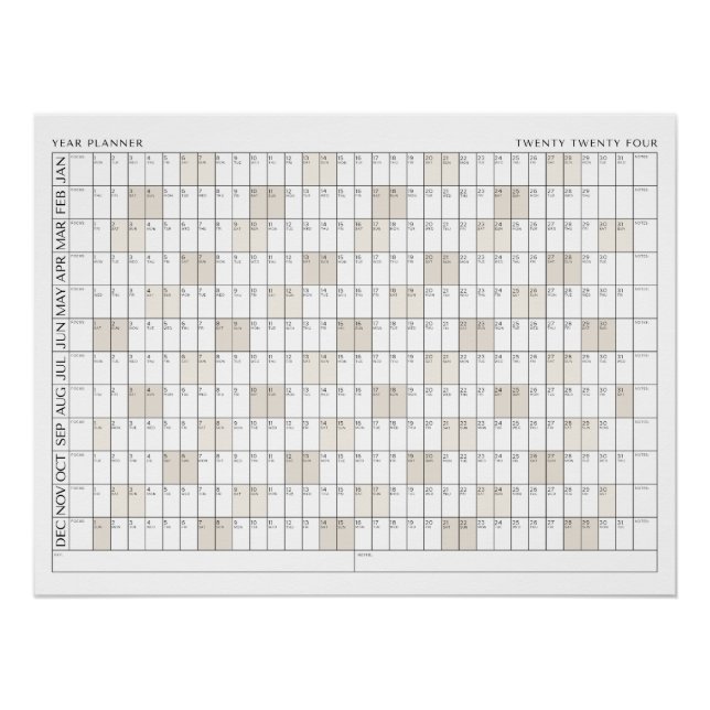 Pôster Calendário da Organização do Office do Planejador  (Frente)