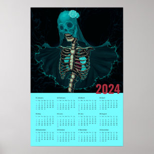 Poster Calendário da Parede Ghost do Gótico 2024