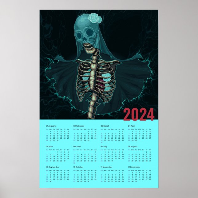 Poster Calendário da Parede Ghost do Gótico 2024 (Frente)
