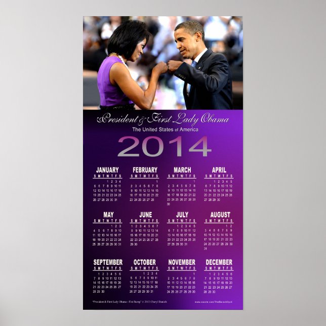 Pôster Calendário de 2014 Barack e Michelle Obama (Frente)