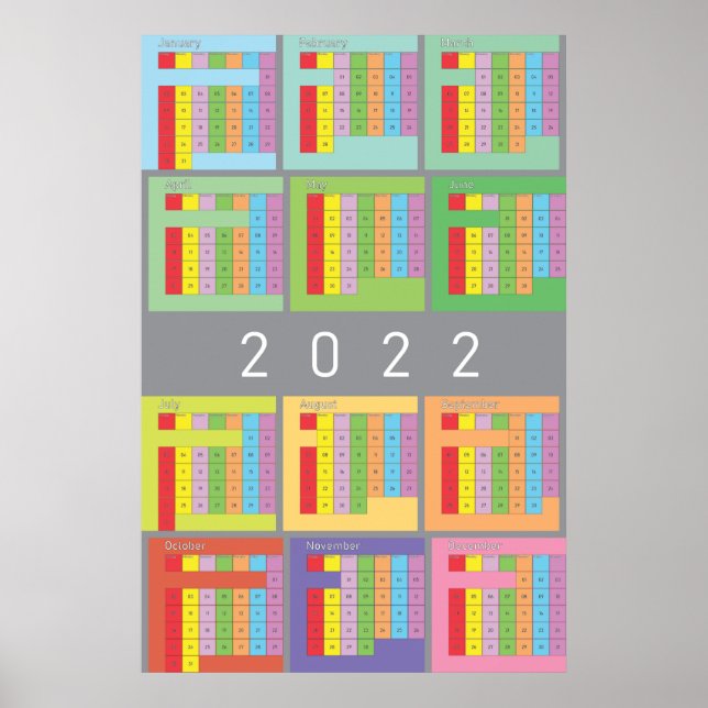 Poster calendário de 2022 cor completa (Frente)