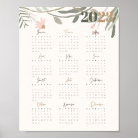 Calendário de 2023 FLORAL PASTEL - FR