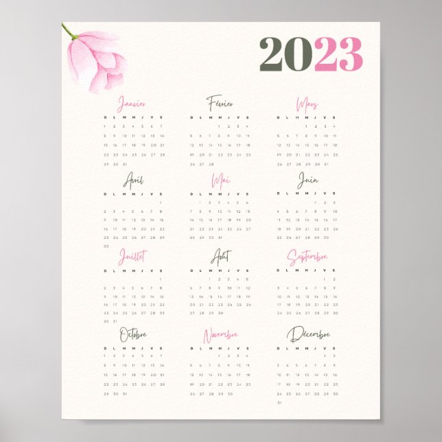 Poster Calendário de 2023 PIVOINE - FR (Frente)