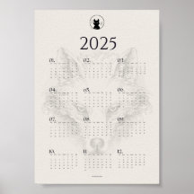 Calendário de 2025 com esboço de lobo | "Dies Irae