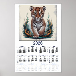 Poster Calendário de 2026 do Tigrezinho